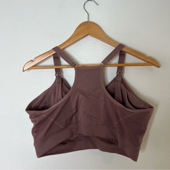 Kindred Bravely Wireless Ribbed Bralet Brown Lounge Nursing Bra Size XL - Picture 5 of 7